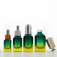 15ml 20ml 30ml 50ml Flacon compte-gouttes carré doré à bouton-poussoir pour bouteille cosmétique en verre sérigraphie à fond épais pour huile d'essence