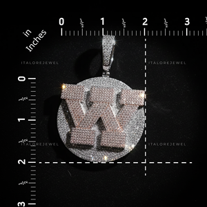 Colgante de Letra del Alfabeto de Plata de Ley 925 con Moissanita, Chapado en Oro Rosa y Oro Blanco, Collar de Hip Hop para Fiesta, Regalo - Product Image 6