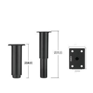 Telescopic Cabinet <b>Legs</b> <b>Adjustable</b> Furniture Support 28mm Base 43mm <b>Height</b> Bed <b>Table</b> Sofa TV Stand <b>Leg</b> Easy Installation - Product Image 1
