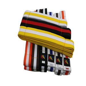 Équipement sportif de haute qualité Couleur personnalisée Polyester Logo personnalisé Arts martiaux Karaté Taekwondo <span class=keywords><strong>Ceinture</strong></span> ITF noire - Product Image 6