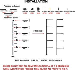 أرفف صناعية مثبتة على الحائط ، رف عتيق معلق على السقف ، رف كتب سهل الاستخدام لتخزين غرف المكاتب والمطبخ - Product Image 4