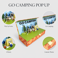 Boîte cadeau pop-up Leabon sur le thème du camping, boîte surprise camouflage pour calendrier de l'avent, vente en gros d'usine