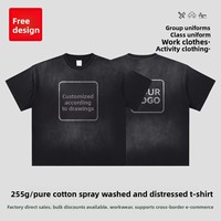 Kaos T-Shirt Pria Lengan Pendek Katun Anti Kusut, Model Longgar, Bernapas, Gaya Hip Hop, Custom, OEM, Ukuran Besar, Cuci Asam