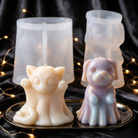 Moule en silicone Premium Chat Fantôme d'Halloween, Qualité Alimentaire pour la Pâtisserie, les Bougies, la Résine et la Décoration en Plâtre