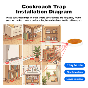 Trampa para Insectos Desechable Todo en Uno, Cuadrada, de Plástico Sólido, para <span class=keywords><strong>Cucarachas</strong></span>, con Control de Insectos - Product Image 4