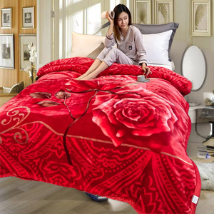 <b>Heavy</b> Thick King Size Korean Style 2 Ply Double Layer Solid Color Dyed Fleece Throw Mink Raschel <b>Blanket</b> for Winter - Product Image 5