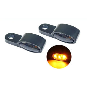 Mini moto LED clignotants 3LEDs 12V <span class=keywords><strong>clignotant</strong></span> ambre pour Yamaha Kawasaki Racer Cafe <span class=keywords><strong>Bobber</strong></span> en aluminium - Product Image 1