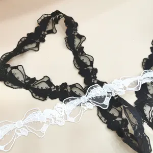 2024 Hot Selling Bowtie Lace Mesh Embroidery Lace Decoration Women's Underwear Bra Long Lace Evening Dress Accessories