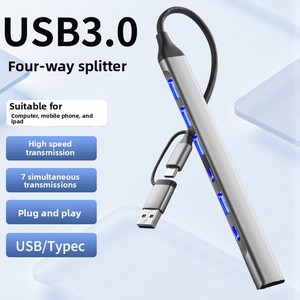 Base de Expansión USB 3.0 de Fábrica para Comercio Exterior, Adaptador Tipo-C Multifunción de 4 Puertos, Estación de Acoplamiento - Product Image 2