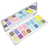 Nouvelle palette de fards à paupières 16 couleurs, jeu de couleurs captivant et éblouissant, tons bleu-vert terre, finition gris-rose