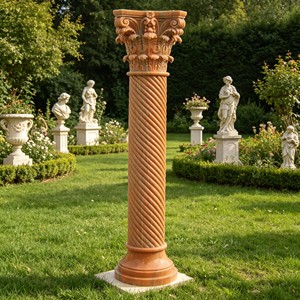Tavolino <span class=keywords><strong>da</strong></span> Esterno in Marmo Massiccio Stile Colonna Romana e Greca per Arredamento Casa, Esposizione, Matrimoni, Natale, Pasqua - Product Image 2