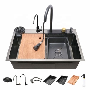 Grifo de Cocina Inteligente <span class=keywords><strong>Bacha</strong></span>, Hecho a Mano, Acero Inoxidable 304/201, Fregadero Individual Multifuncional, Revestimiento Nano, Diseño Contemporáneo - Product Image 5