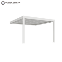 Pergola moderne en aluminium motorisée, imperméable, bioclimatique, écologique, murale ou autoportante, avec toit à lamelles pour balcon ou terrasse