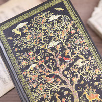 Carnet de notes artistique de style chinois à couverture rigide avec motif Arbre de Vie gaufré or rétro, idéal pour étudiants, bureau ou comme cadeau