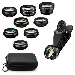 Kameraobjektiv-Kit 10 in 1 für 15X Teleobjektiv 0,63X Super-Weitwinkel-Makro objektiv Starlight-Stativ für Smartphones