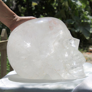 11 Để 12Kg Mỗi Tay Khắc Tự Nhiên Rõ Ràng Thạch Anh Đá Spiritural Chữ<span class=keywords><strong>a</strong></span> Bệnh Đá Lớn Lớn Hộp Sọ Pha Lê Cho Trang Trí Nội Thất - Product Image 2