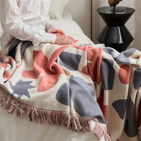 Couverture décorative douce et douce, en coton, pour bébé, canapé, peluche, avec des glands