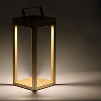 Lampes suspendues solaires pour jardin extérieur, éclairage au sol pour cour, éclairage de chemin LED, installation facile, cadre en bois, style nature