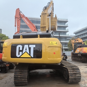 รถขุด CAT 329DL สีเหลือง อุปกรณ์ก่อสร้างสำหรับงานหนัก พร้อมบุ้งกี๋ขุดขนาด 0.32 ลูกบาศก์เมตร น้ำหนักใช้งาน 22 ตัน - Product Image 3