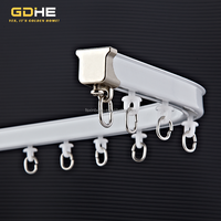 Rail de rideau en aluminium de haute qualité en forme de L et en forme de U, courbé et droit, double usage, flexible, pour baies vitrées