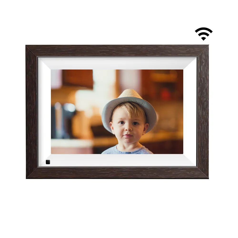 Alta calidad Android RK3126C arte reproducción de vídeo Digital Lcd Wifi 10,1 pulgadas Amazon marco de fotos Ips pantalla táctil
