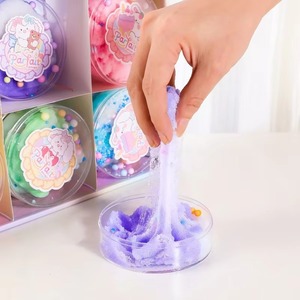 Lot de 12 pièces de slime en résine effet nuage double mélangé, avec breloques, argile cristalline, kit de fabrication de pâte à modeler, jouet éducatif - Product Image 2