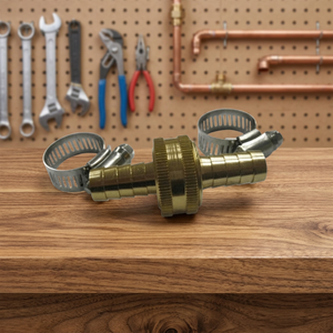 Raccord de tuyau femelle en laiton avec 2 colliers de serrage en acier inoxydable, en aluminium, norme ANSI, diamètre 1,3 po, garantie 2 ans, pour jardin - Product Image 2
