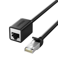 UGREEN NW112 Kabel Ekstensi Ethernet Cat6 Terlindung LAN Extender RJ45 Kabel Patch Jaringan 1000Mbps Konektor Male ke Female