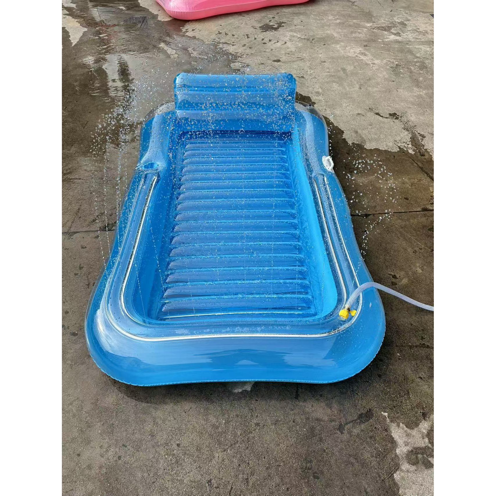 Transparent blue fountain