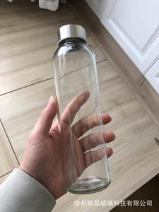Custom Logo Large Stock Transparent High Borosilicate <b>Glass</b> Water <b>Bottle</b> 500ml 750ml 1000ml <b>with</b> Stainless <b>Lid</b> for Camping - Product Image 4