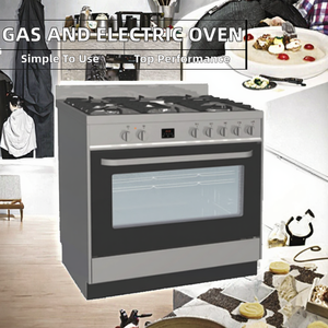<span class=keywords><strong>Four</strong></span> à toaster de cuisine 200 W en acier inoxydable, cuisinière gaz-électrique 6 prises, <span class=keywords><strong>double</strong></span> porte vitrée, facile à nettoyer - Product Image 2