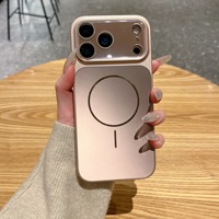 Coque magnétique métallique électroplaquée unie simple, transformable instantanément en 17 Promax, pour Apple iPhone 16 Pro Max 17 15