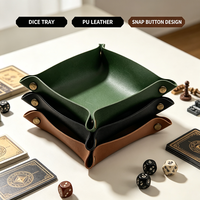 Plateau de jeu en cuir PU personnalisable, multicolore, pour jeux de table, organiseur de bureau, petite boîte de rangement pour bibelots