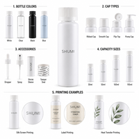Vente en gros de flacons en plastique PCR PET givrés personnalisés de 30 ml avec bouchon à vis, flacons à usage multiple pour médicaments, crème pour le visage, toner, poudre libre