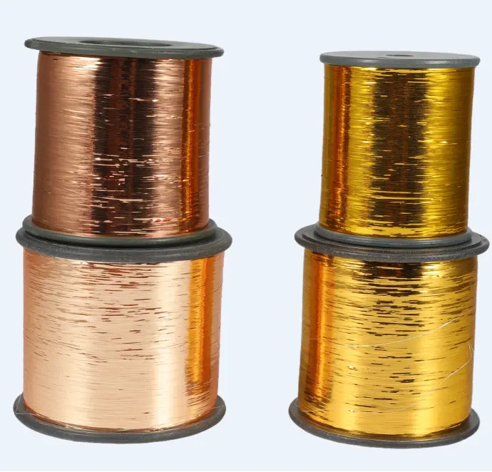 Fabrika fiyat Lurex iplik altın bakır KR gümüş m-tipi metalik iplik filament çeşitli renk çin Lurex iplik üreticisi