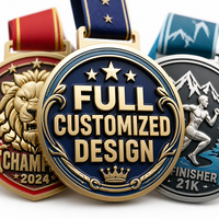 Kampioenschap Volledig Gepersonaliseerde Zinklegering Medaille 2D Ontwerp Aangepaste Logo Medailles voor Kampioenschap Ceremonie Evenement Race Club Team Runner