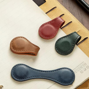 Leather Bookmarks Magnetic Book Clip Decorative Durable 10x3cm Modern Multi-Functional Embossed Printing Multiple Color Options