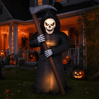 Modèle gonflable d'Halloween premium à double couture, portable et pliable, avec éclairage LED, pour la décoration du festival d'Halloween