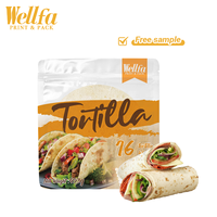 Croûte de burrito imprimée personnalisée, logo transparent, sac d'emballage en plastique avec fermeture éclair, facile à déchirer