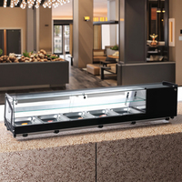 Comptoir approuvé CE ETL Sushi Vitrine Réfrigérateur en verre trempé avec ventilateur de refroidissement pour l'affichage et la congélation des aliments