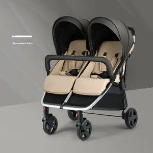 Poussette pour bébé jumeau en alliage d'aluminium léger pour deux enfants peut être utilisé pour s'asseoir ou s'allonger - Product Image 6