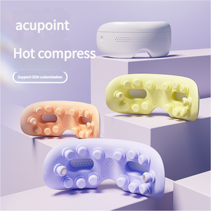 Masseur oculaire 2 niveaux chaud/froid, 150 min, 3 modes, 14 têtes vibrantes, masque oculaire chauffant, musique Bluetooth, contrôle de la minuterie, soulagement pour femmes - Product Image 1