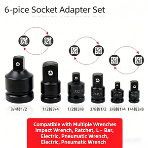 Electric Wrench Adapter Socket Converter 34112 1/2Fx3/8 3/8Fx1/4 Carbon Steel Gear Core - Product Image 3