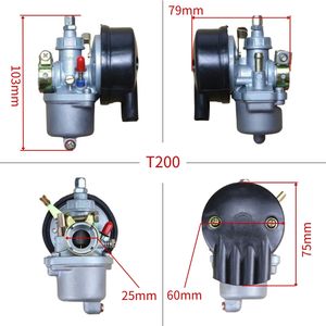 איכות גבוהה 49cc 50cc 60cc 66cc <span class=keywords><strong>80cc</strong></span> 2-שבץ t200 מנוע אופניים ממונע אופנוע קרבורטור אופנוע - Product Image 2