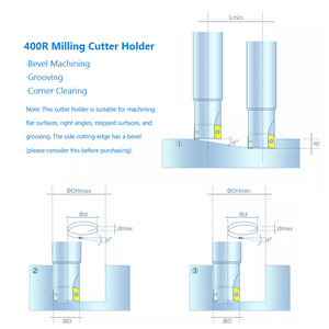 Customized 400R Milling Cutter Rod Extended Right Angle <strong>CNC</strong> Machining Center R0.8 Shockproof <strong>CNC</strong> <strong>Tool</strong> Milling Cutter - Product Image 4