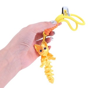 Modèle d'ornement renard mignon imprimé en 3D avec articulations multiples mobiles, beaux yeux, corde de suspension, cadeaux - Product Image 4