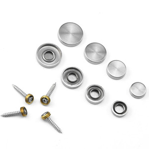 Cache-vis décoratif en acier inoxydable à résonance miroir 16-25mm pour vis de meubles - Product Image 1