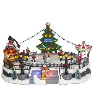Compra al Por Mayor de <span class=keywords><strong>Villa</strong></span> <span class=keywords><strong>Navideña</strong></span> con Pista de Patinaje Musical LED de Plástico, Casas de Gran Venta y Suministros de Decoración Festiva - Product Image 2