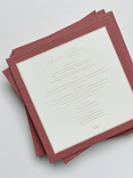 Support en lin naturel linéaire sur mesure avec textile texturé pour carte de menu de mariage de 4x9 pouces