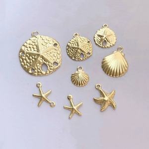 14 Karat Gold gefüllt Ocean Series Anhänger Jakobs muschel Seestern Muschel form Charms Schmuck Zubehör für DIY Armband Halskette Herstellung - Product Image 1